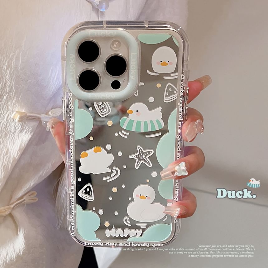 Rockit - Eend Gespiegeld Telefoonhoesje - iPhone 15 Pro Max / 15 Pro / 15 Plus / 15