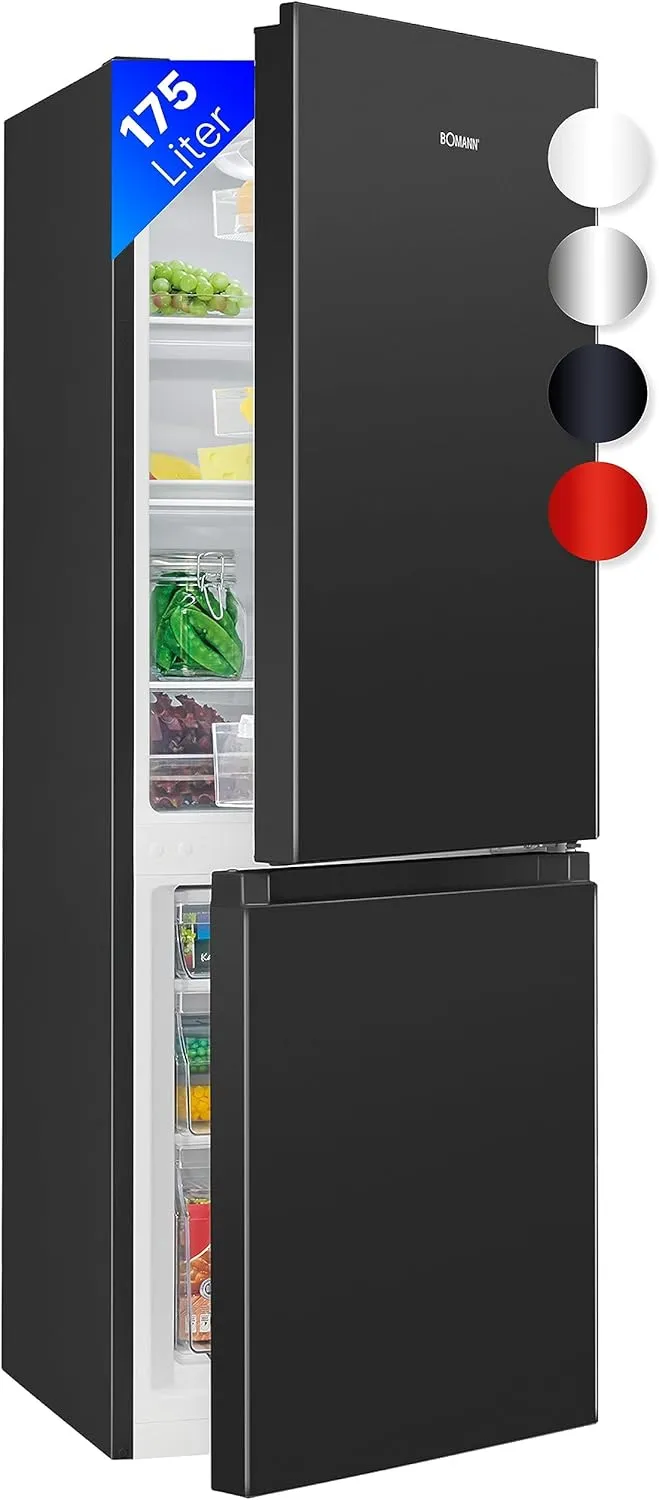 Bomann® Kühlschrank mit Gefrierfach, Höhe 143 cm, schwarz