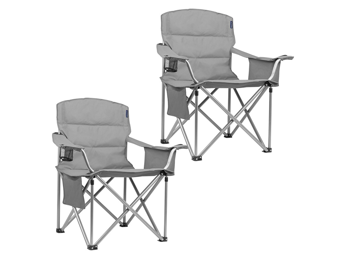 TRVLMORE set van 2 XL vouwstoelen - Grey