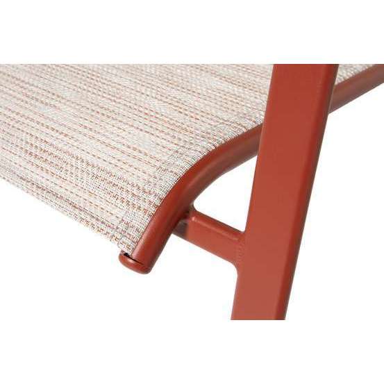 Fauteuil de jardin ARIES Tex en alu et toile terracotta - 62x56x90 cm