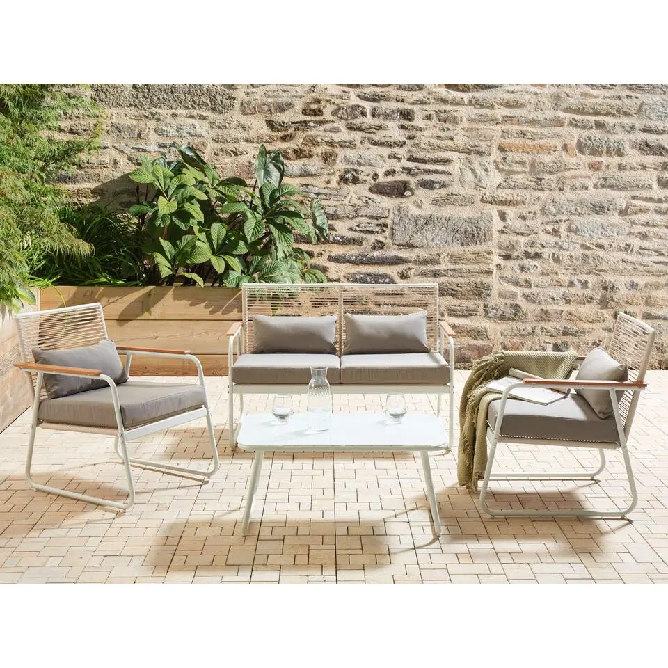 POMONTE - Tuinset 4-zits - Wit - Staal