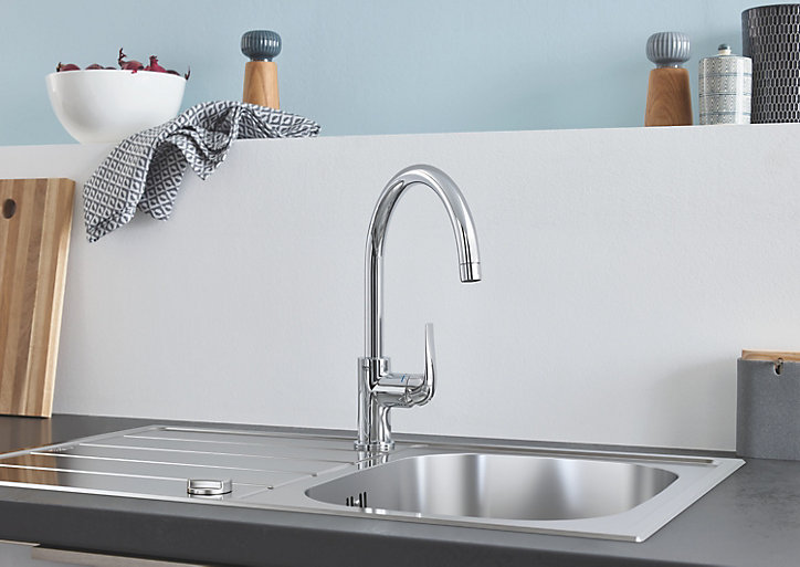 Évier en inox satiné 1 bac à encastrer Grohe K200
