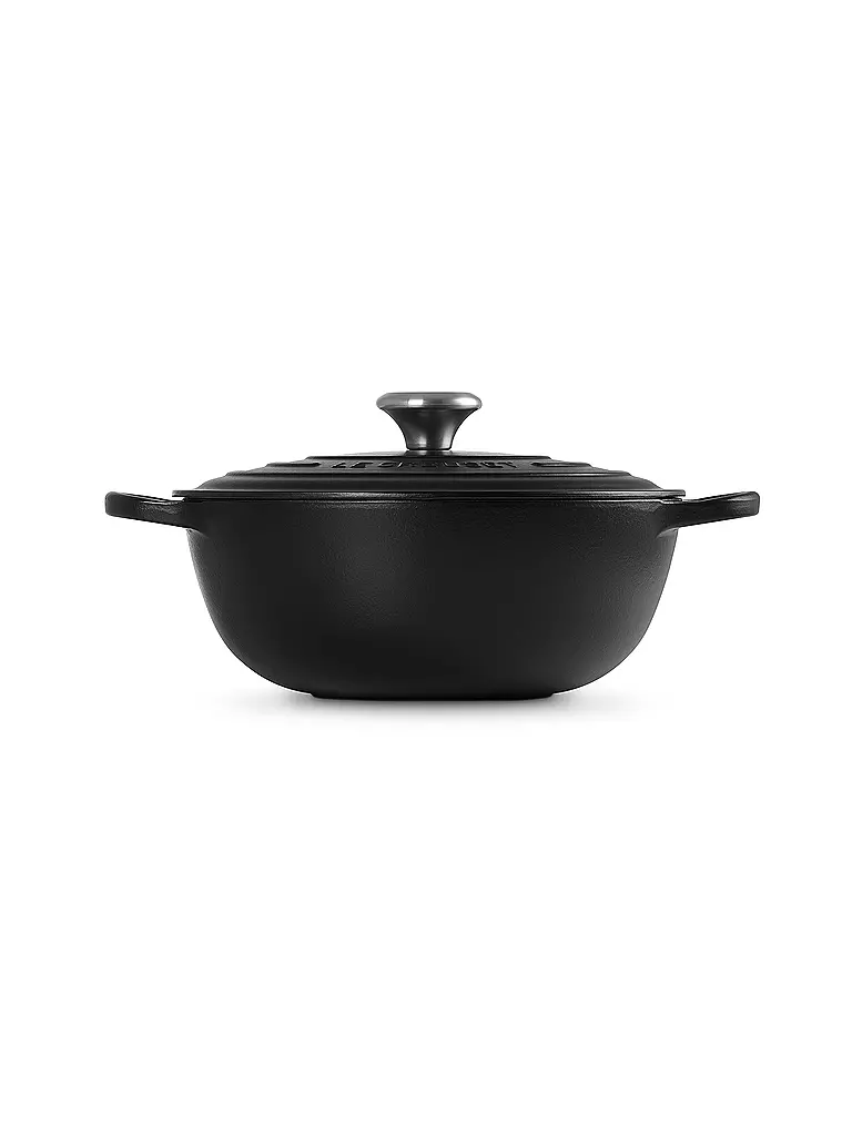 LE CREUSET Kochtopf 26cm LA MARMITE SIGNATURE Schwarz schwarz