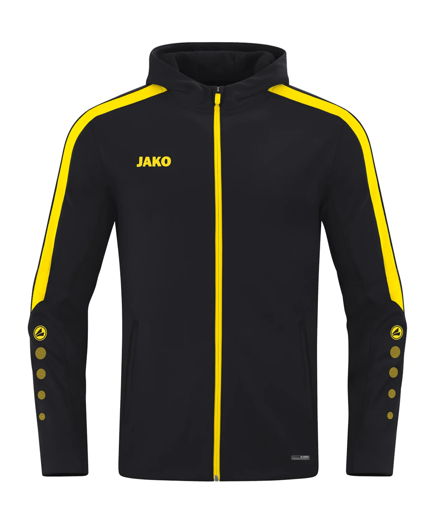 JAKO Power Kapuzenjacke Kids Schwarz Gelb F803