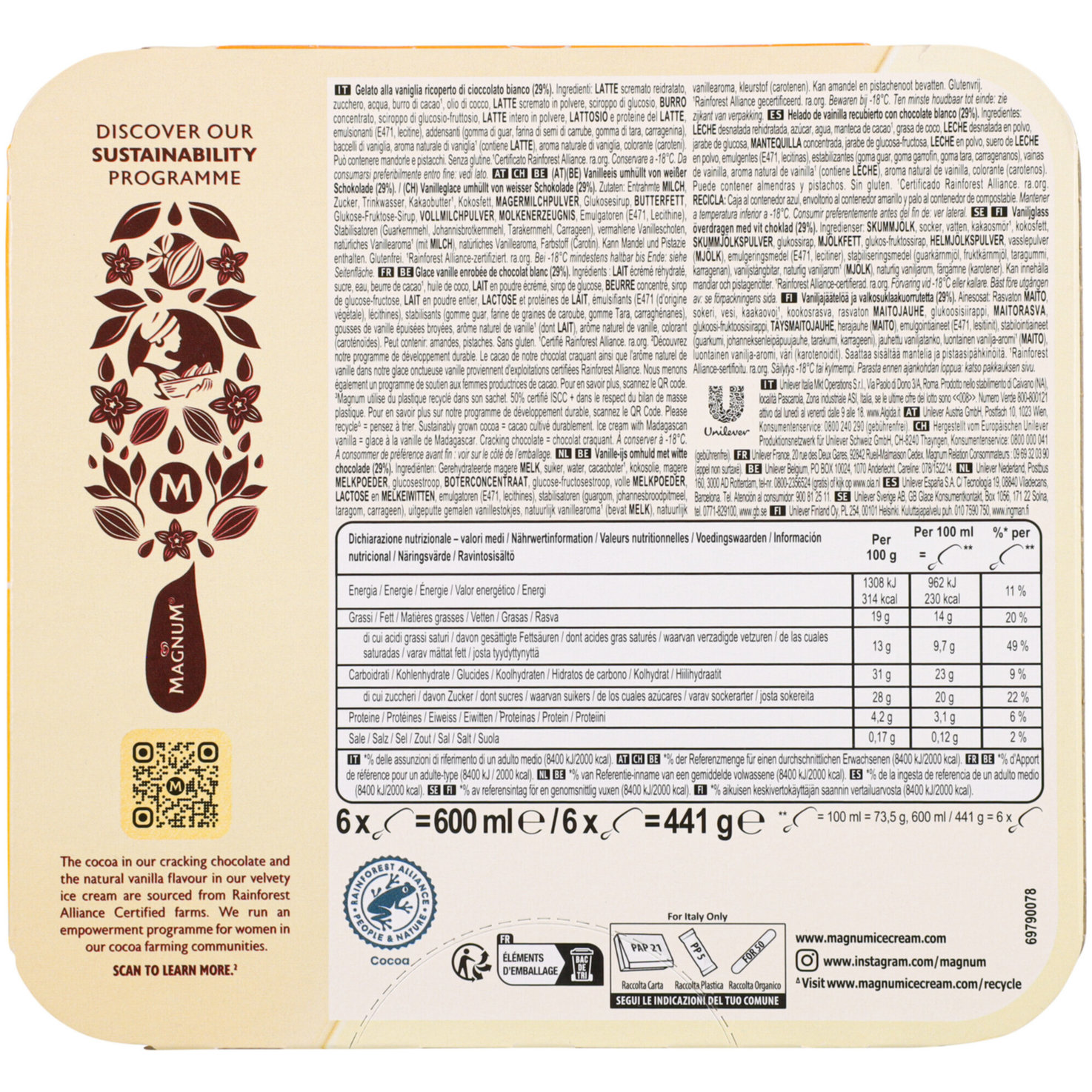 Magnum White Chocolate 6x100ml