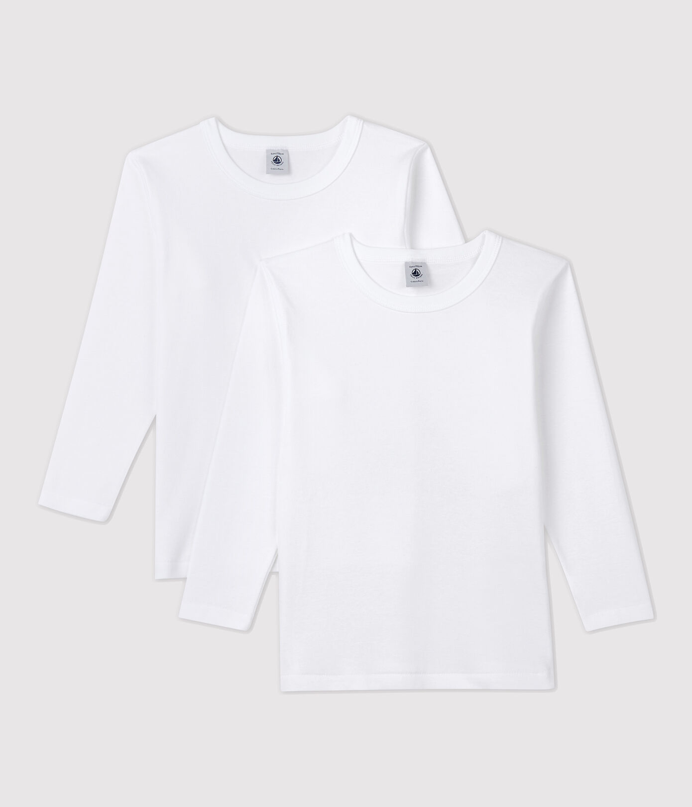 Lots de 2 tee-shirts manches longues blancs petit garçon