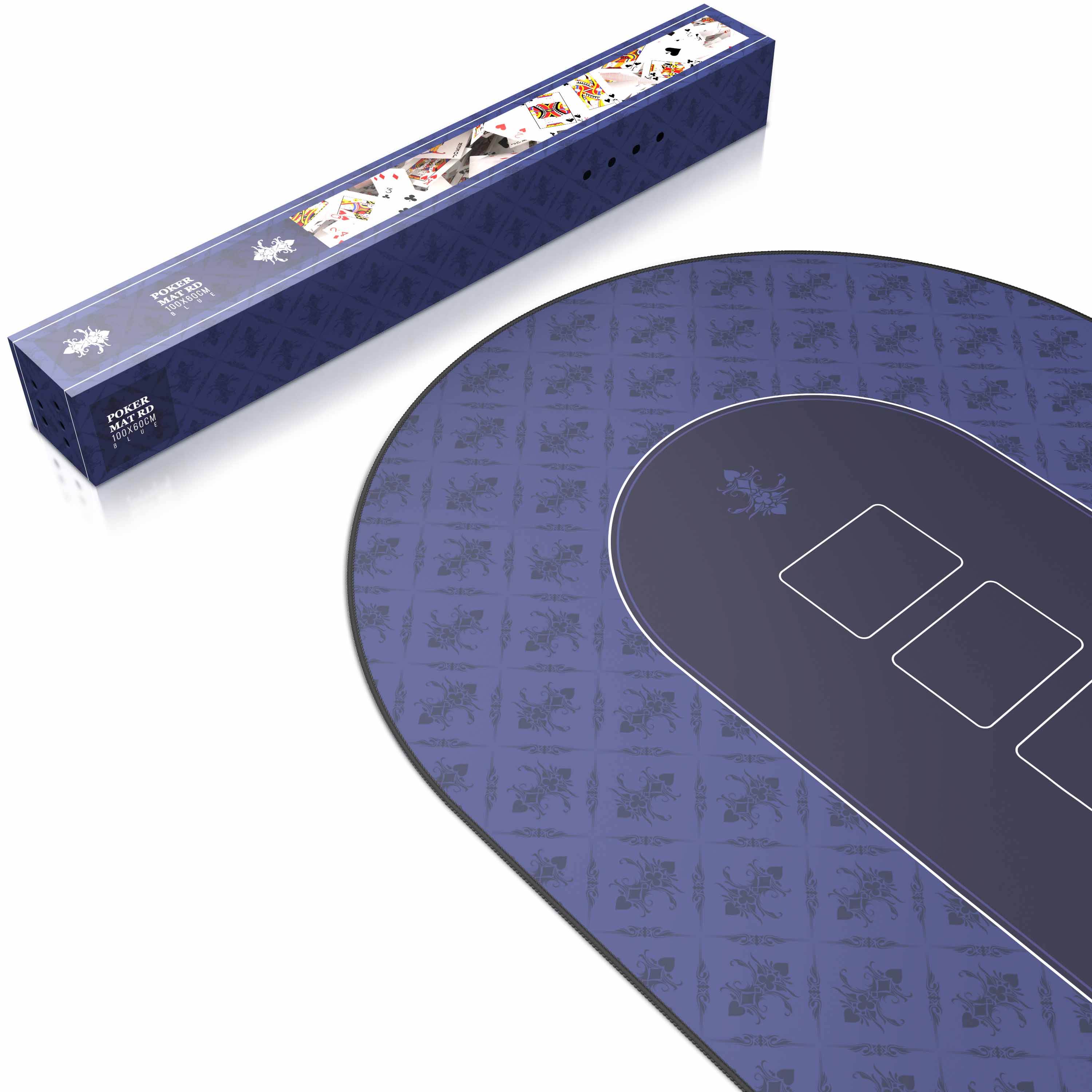 CSL Extra große Tischauflage Pokermatte 1000 x 600 mm / Kartenspiel Matte / Ovales Design
