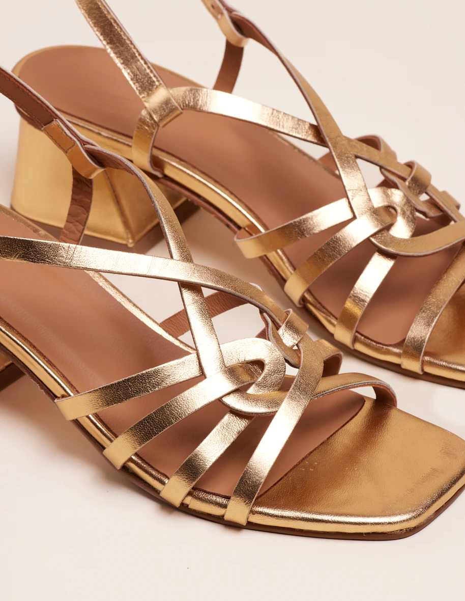 Sandales à talons Emilie - Cuir doré
