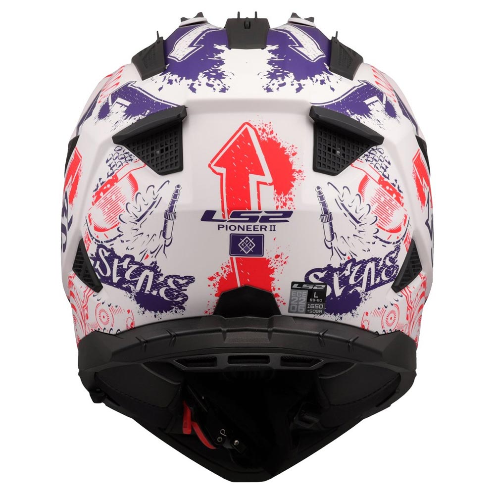 LS2 - Casque MX702 Pioneer II Fantasy Blanc / Rouge / Bleu / Mat