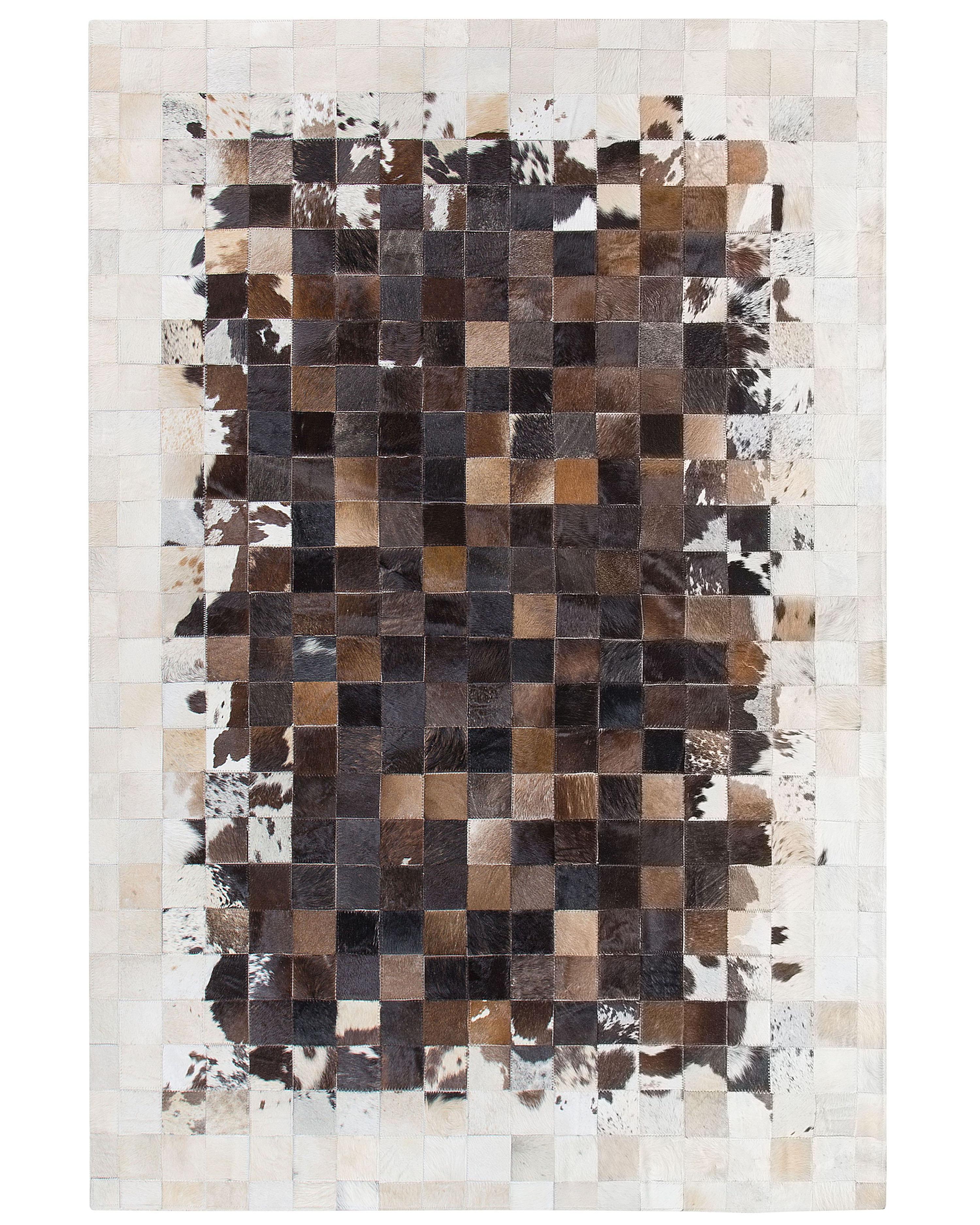 Vloerkleed OKCULU Bruin 140 x 200 cm Leer