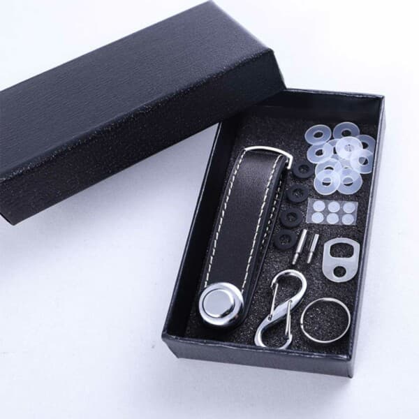 Key Organizer Leather Key Holder Key Ring Black