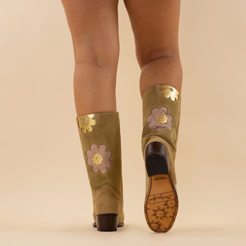 Charley's Girl flower boots Zoe beige