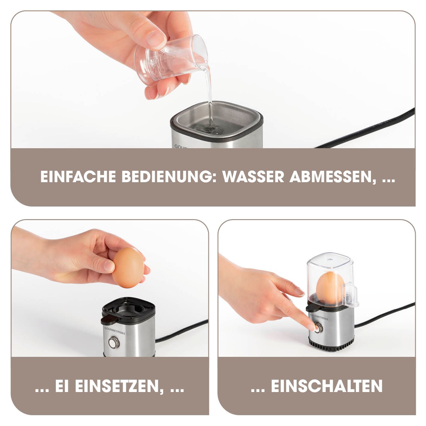 GOURMETmaxx Eierkocher für 1 Ei 70W