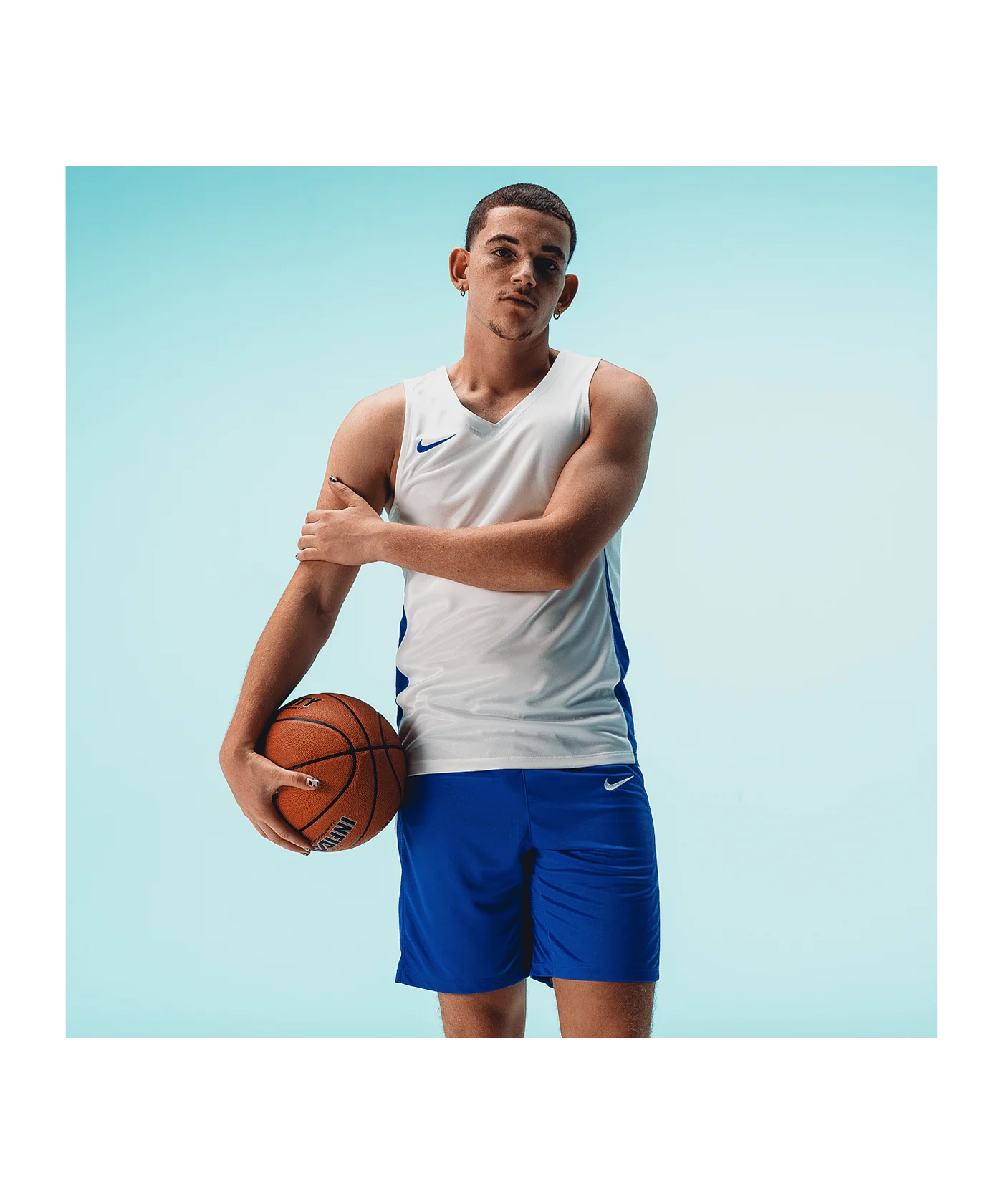 Nike Team Basketball Stock Short Blau Weiss F463