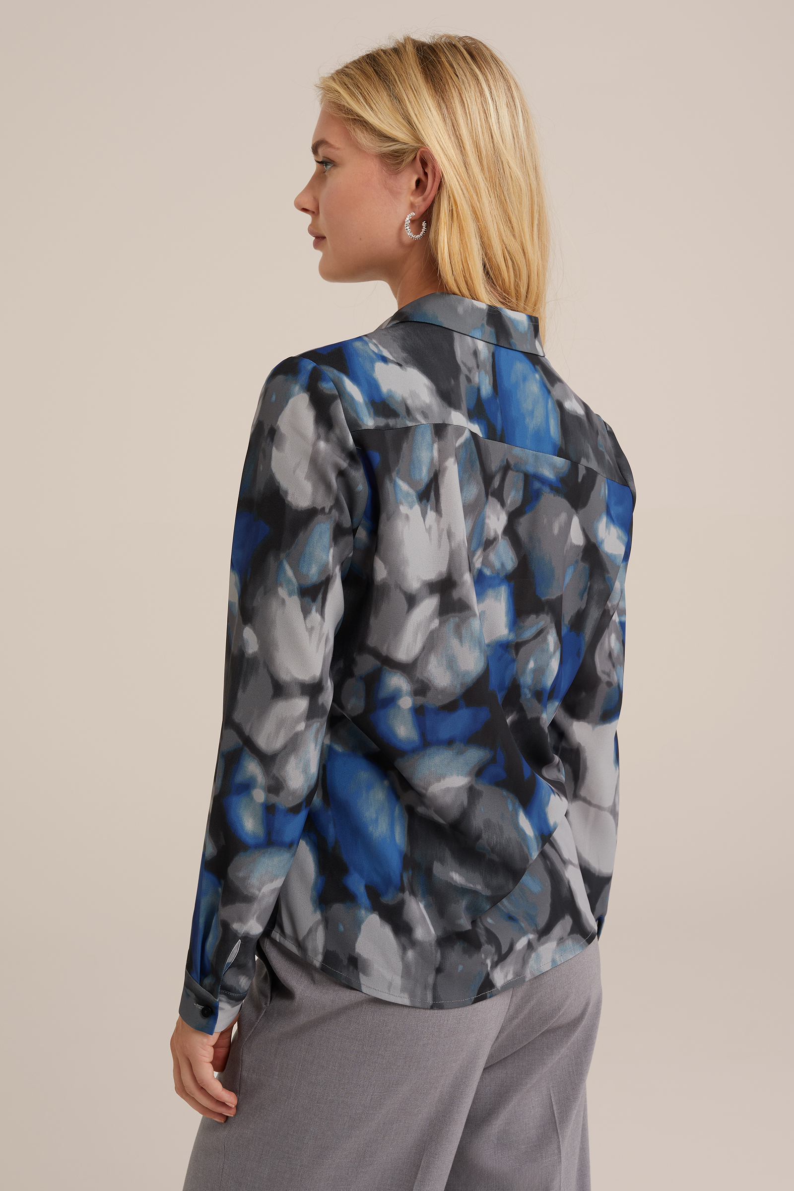 blouse met fijne structuur WE Fashion Grijs