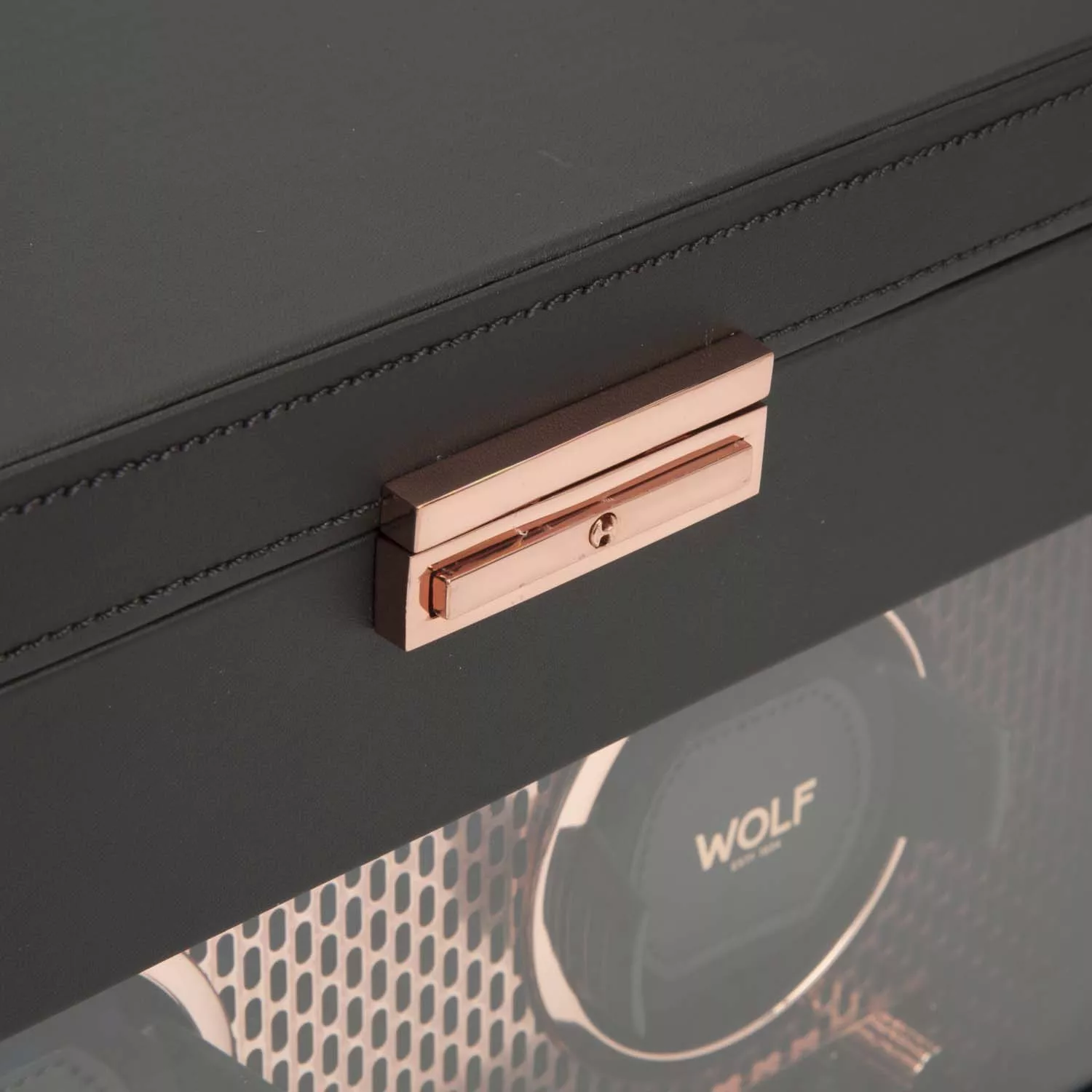 Wolf Axis Watch Winder 2 ure Sort Imiteret Læder 469316