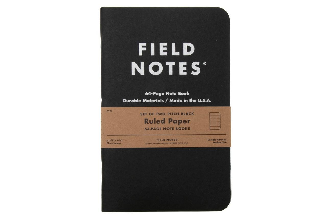 Field Notes Pitch Black Notebook FN-36 Ruled 2-Pack, notitieboekjes