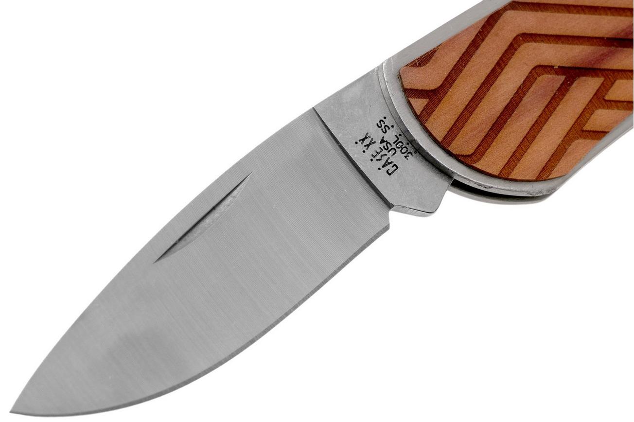 Case x Woodchuck Executive Lockback Brushed Stainless, Lines, 64322, M1300L SS zakmes