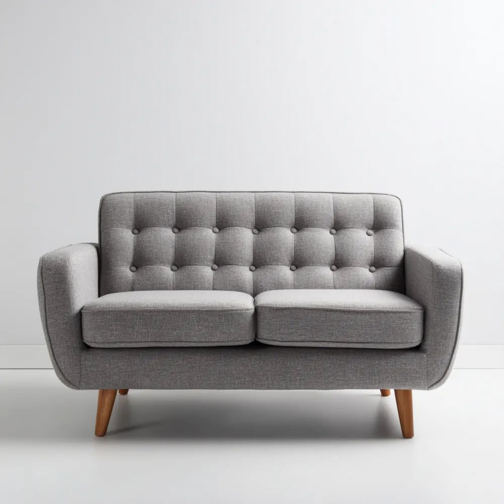 2-Sitzer-Sofa Stoffgepolstert 150x80x85 cm – Hellgrau – Skandinavische
