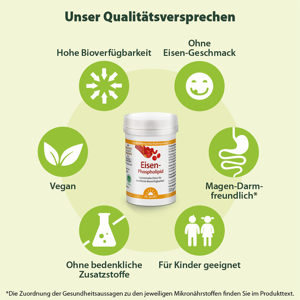 DR. JACOB'S Eisen-Phospholipid<br>50 g, Dose, Pulver, Mango vegan liposomal