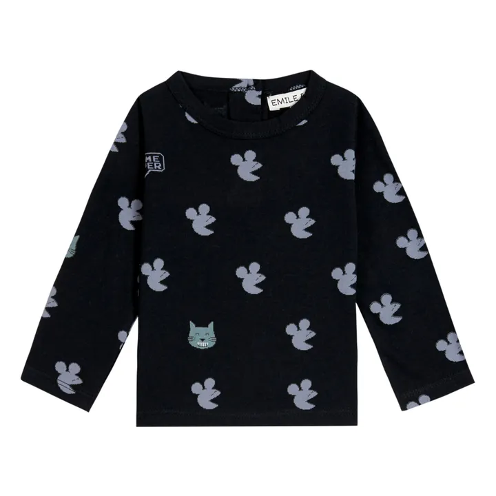 Emile et Ida T-Shirt Coton Bio Souris | Gris anthracite