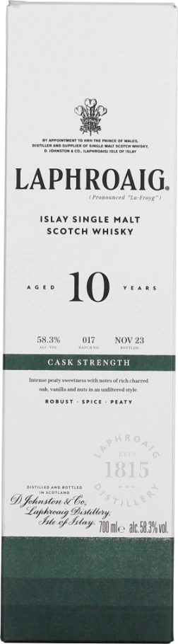 LAPHROAIG 10 YEARS CASK STRENGTH 2023 BATCH 17 70CL