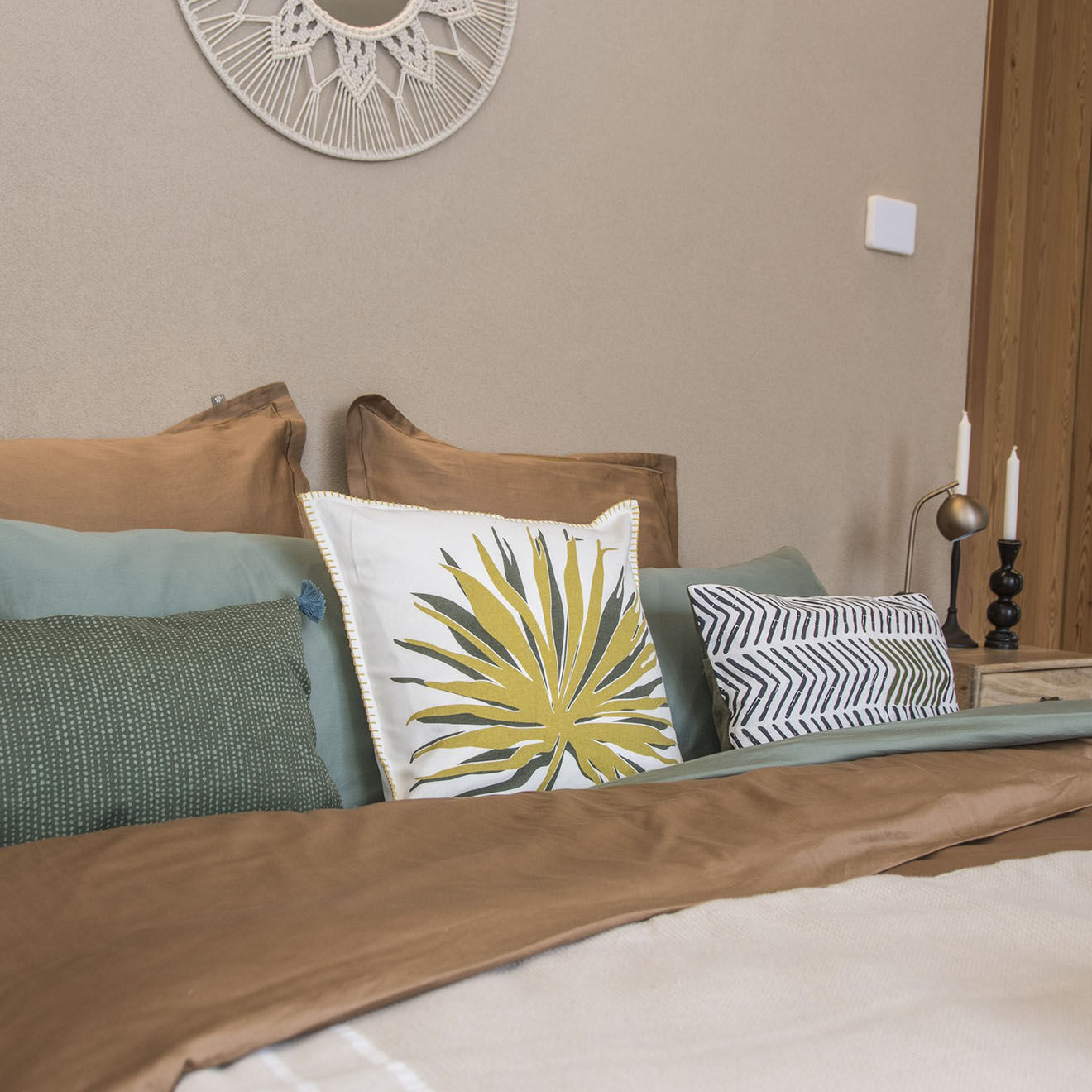 Febronie Housse de couette satin de coton Julia vert pistache