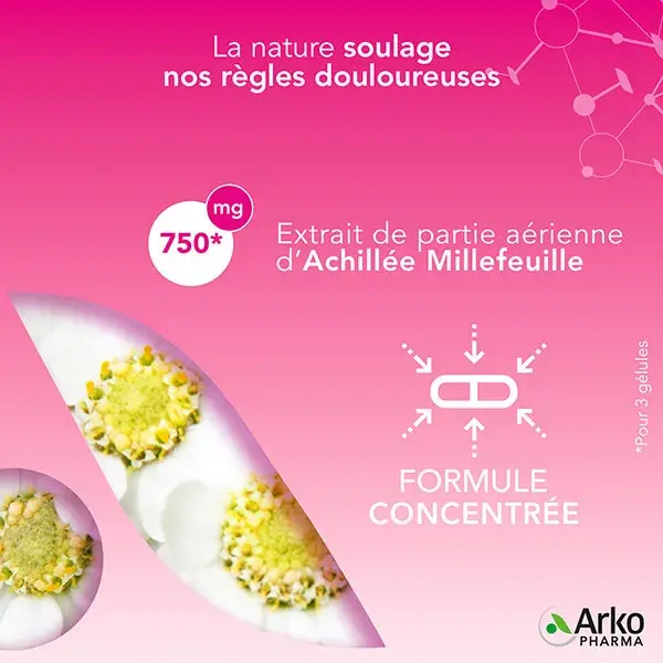 Arkpharma Arkogélules Règles Douloureuses Achilée Millefeuille BIO 30 gélules