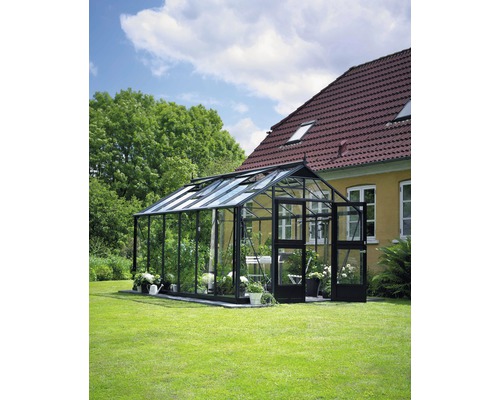 JULIANA Premium Kas 13 m² 3 mm Veiligheidsglas 296 x 439 cm Antraciet/Zwart