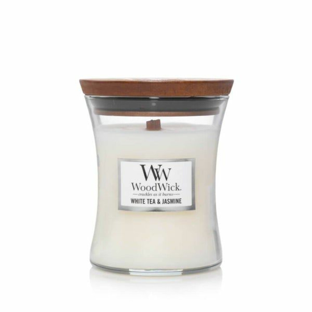 WoodWick Geurkaars Medium White Tea & Jasmine 275 gr