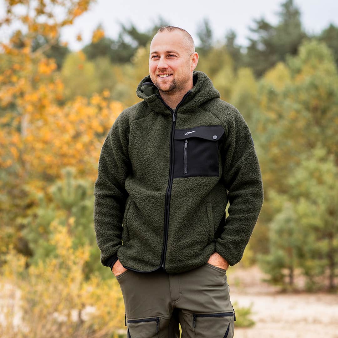 Sherpa Hoodie Herre Forest Night