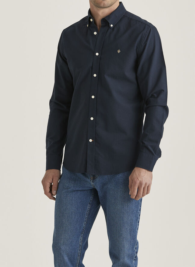 Morris Stockholm Oxford Button Down Shirt Navy