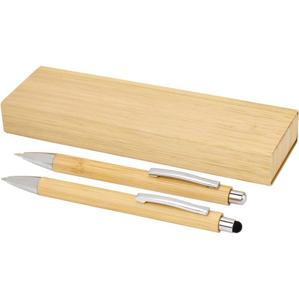 PF Concept 107976 - Set stylo bille et porte-mine Oblys en bambou (encre noire)