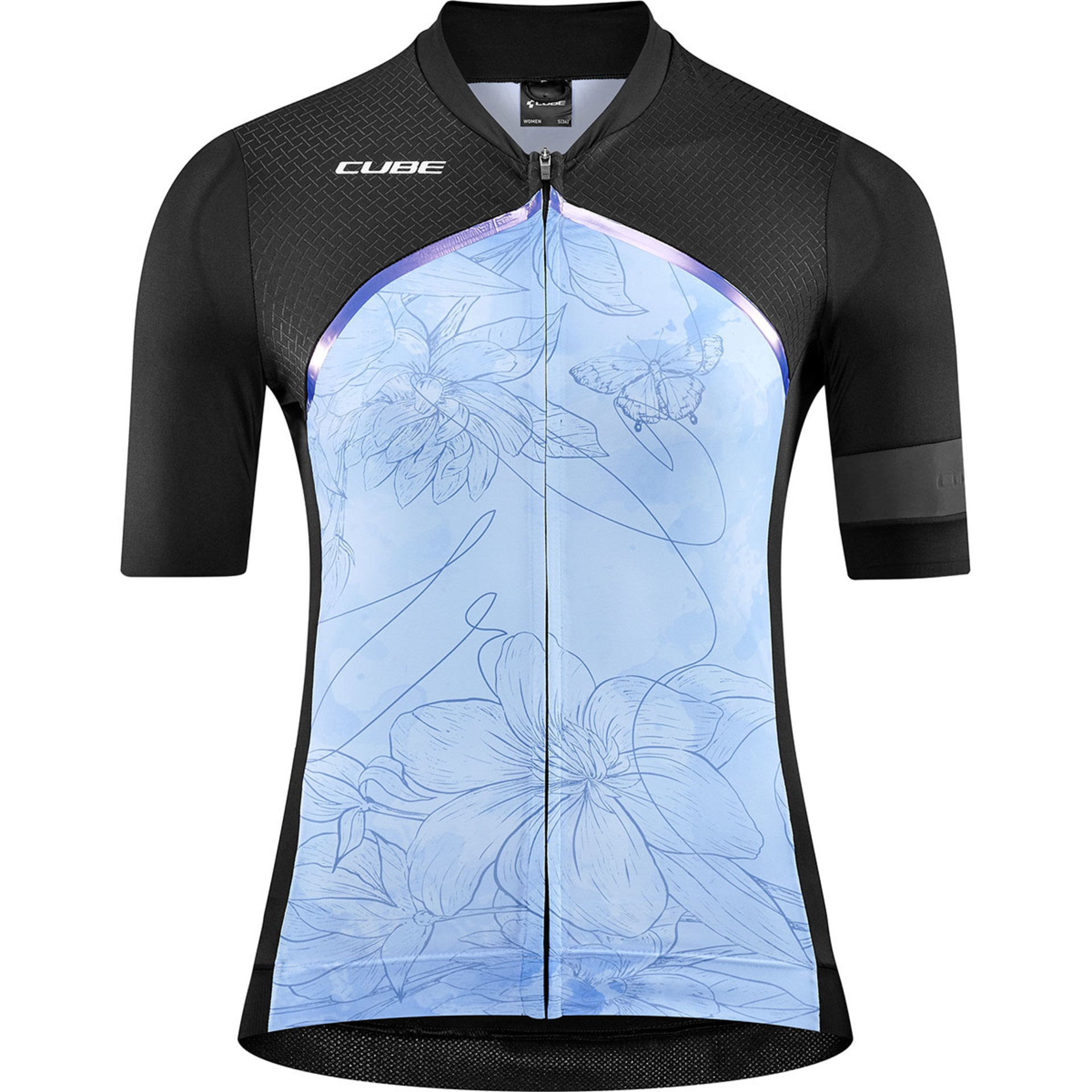 Cube Blackline Fietsshirt Korte Mouwen Blauw/Zwart Dames