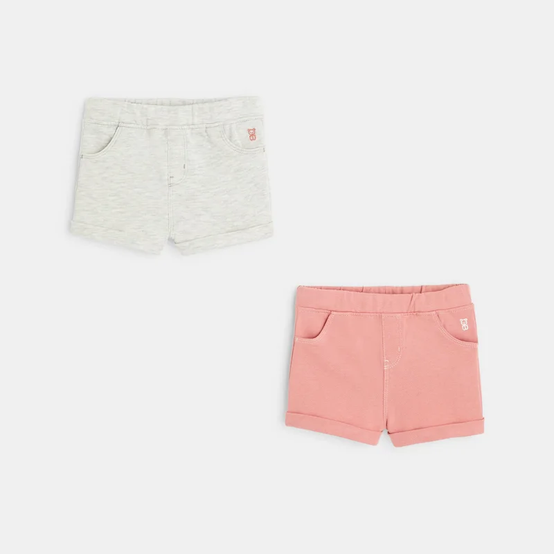Short molleton (lot de 2) rose bébé fille Rose