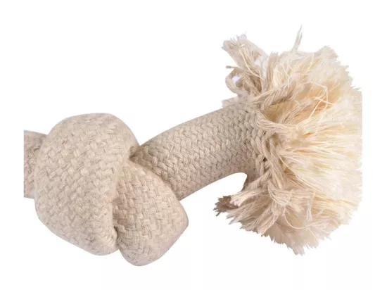 Jouet en corde et bois pour chien - Beige - L 30 cm