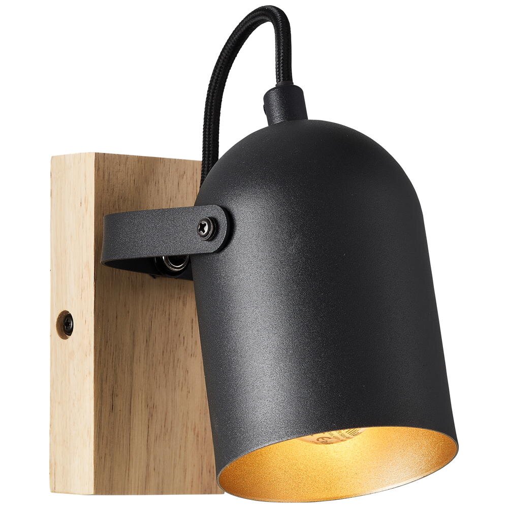 Tronte wandlamp in zwart en goud E14