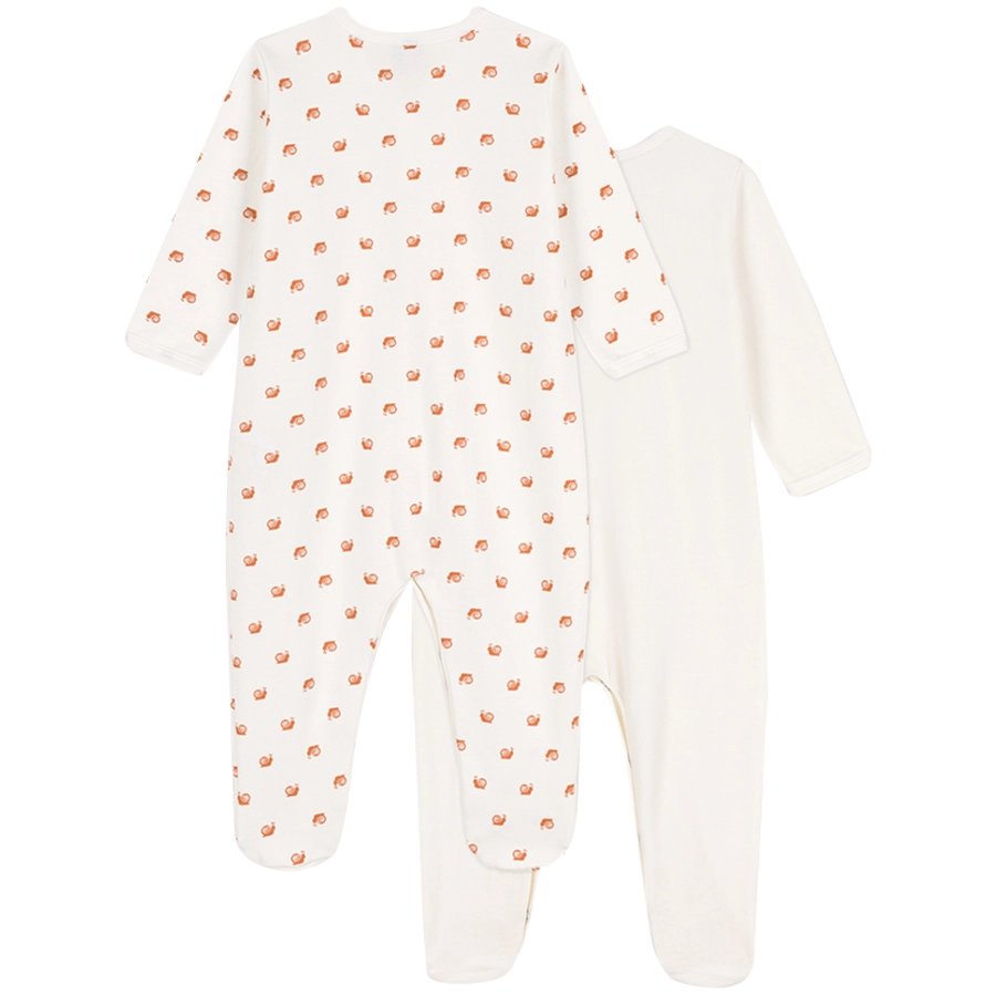 Petit Bateau Schlafoverall 2er Pack weiß