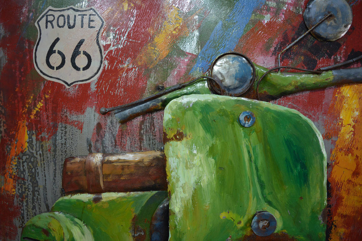Wandbild MOTORROLLER - Metall - 80x80 cm