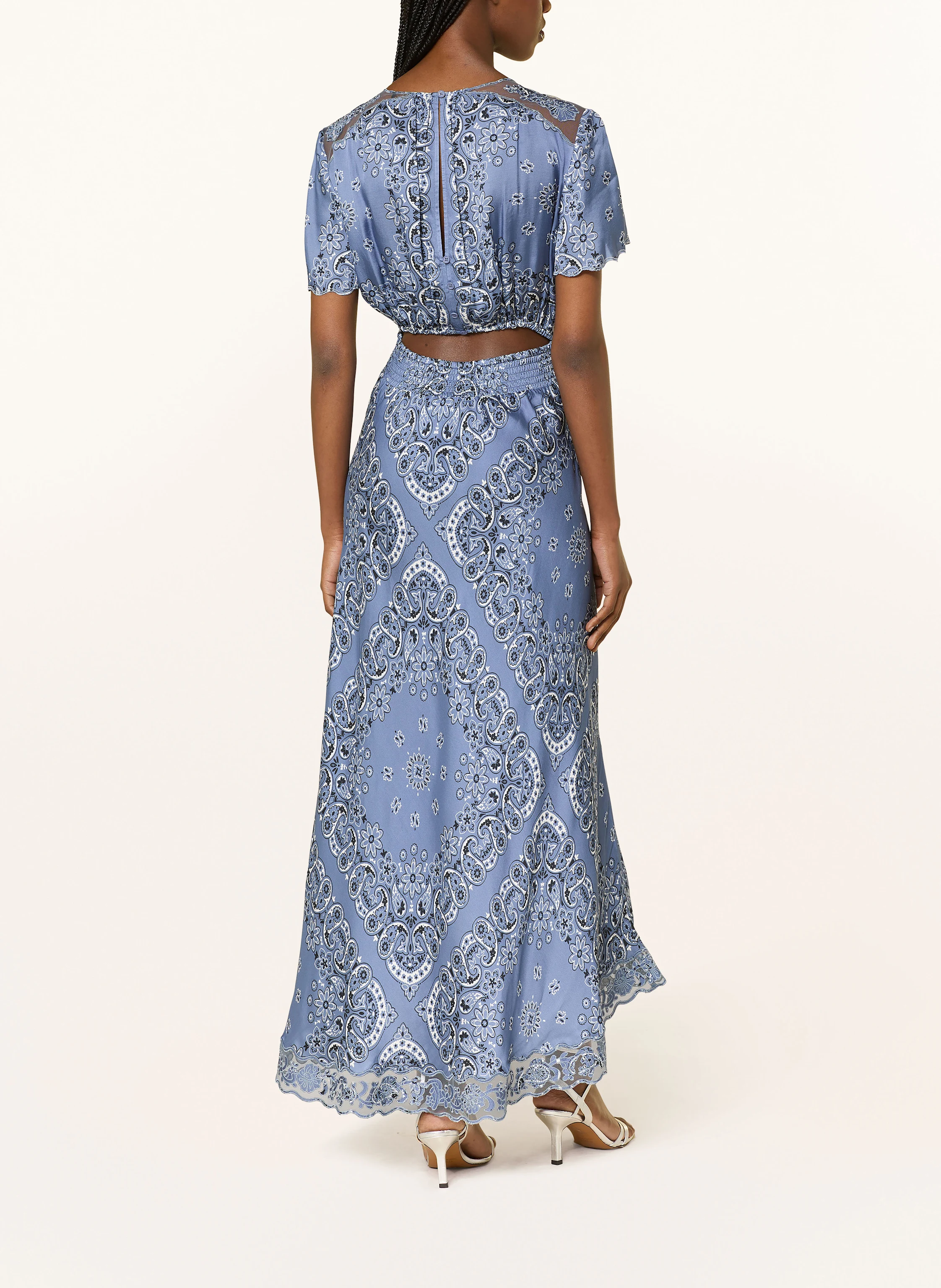 maje Satinkleid mit Cut-out