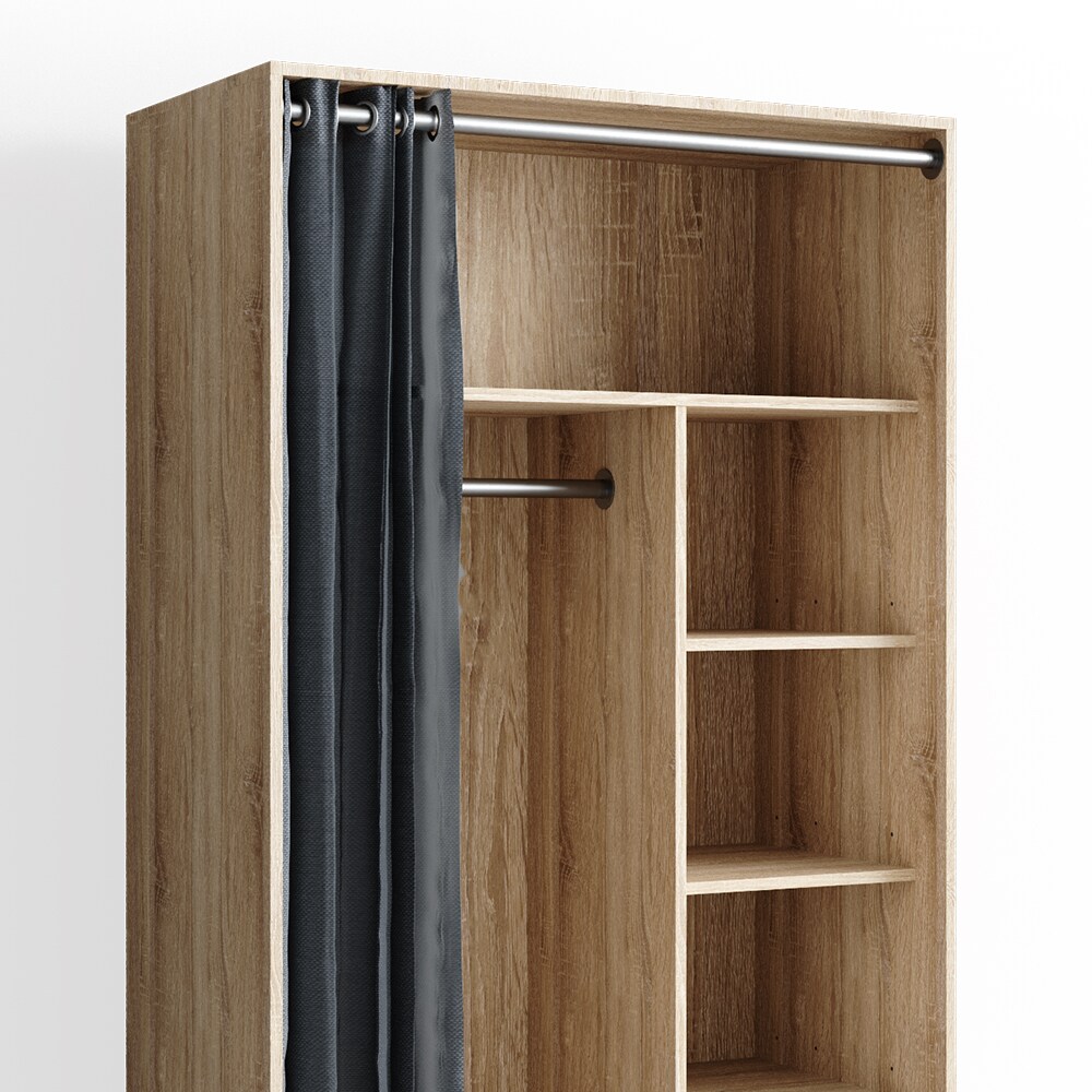 Vicco mobiler Kleiderschrank Dielenschrank Garderobe Doros Sonoma 100 x 168 cm offen rollbar