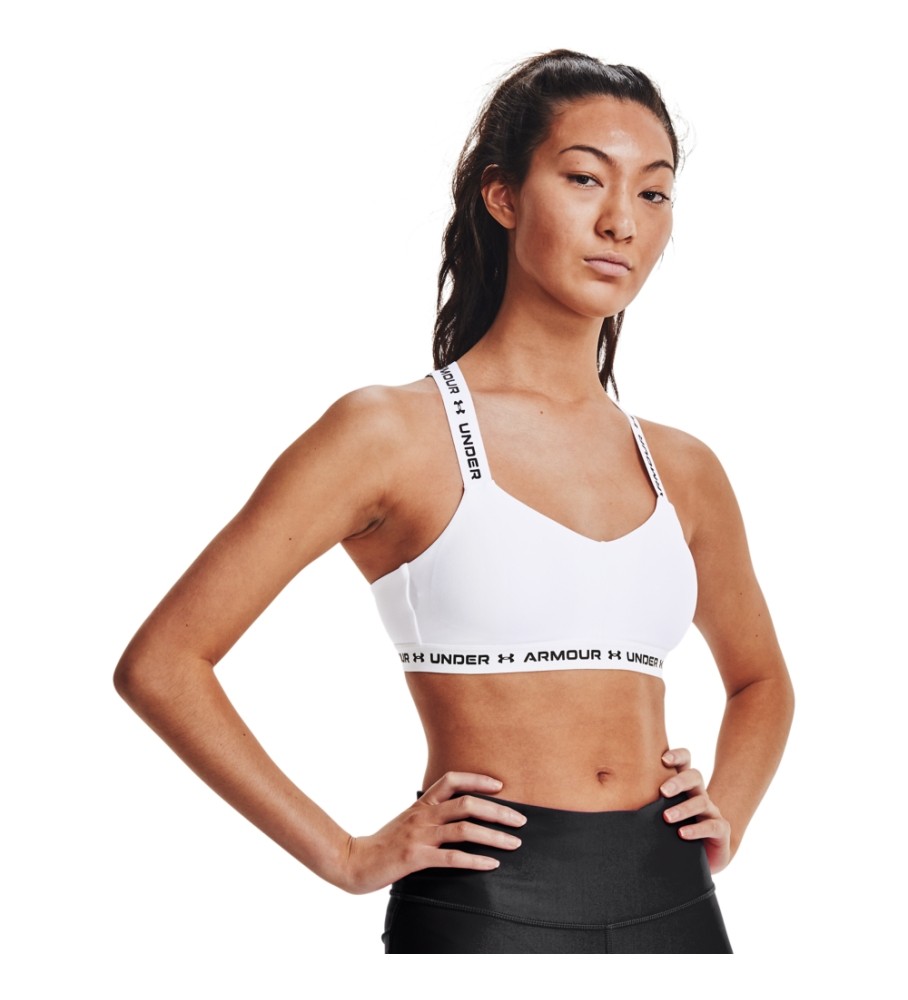 Sutiã esportivo Under Armour UA Crossback Low, branco