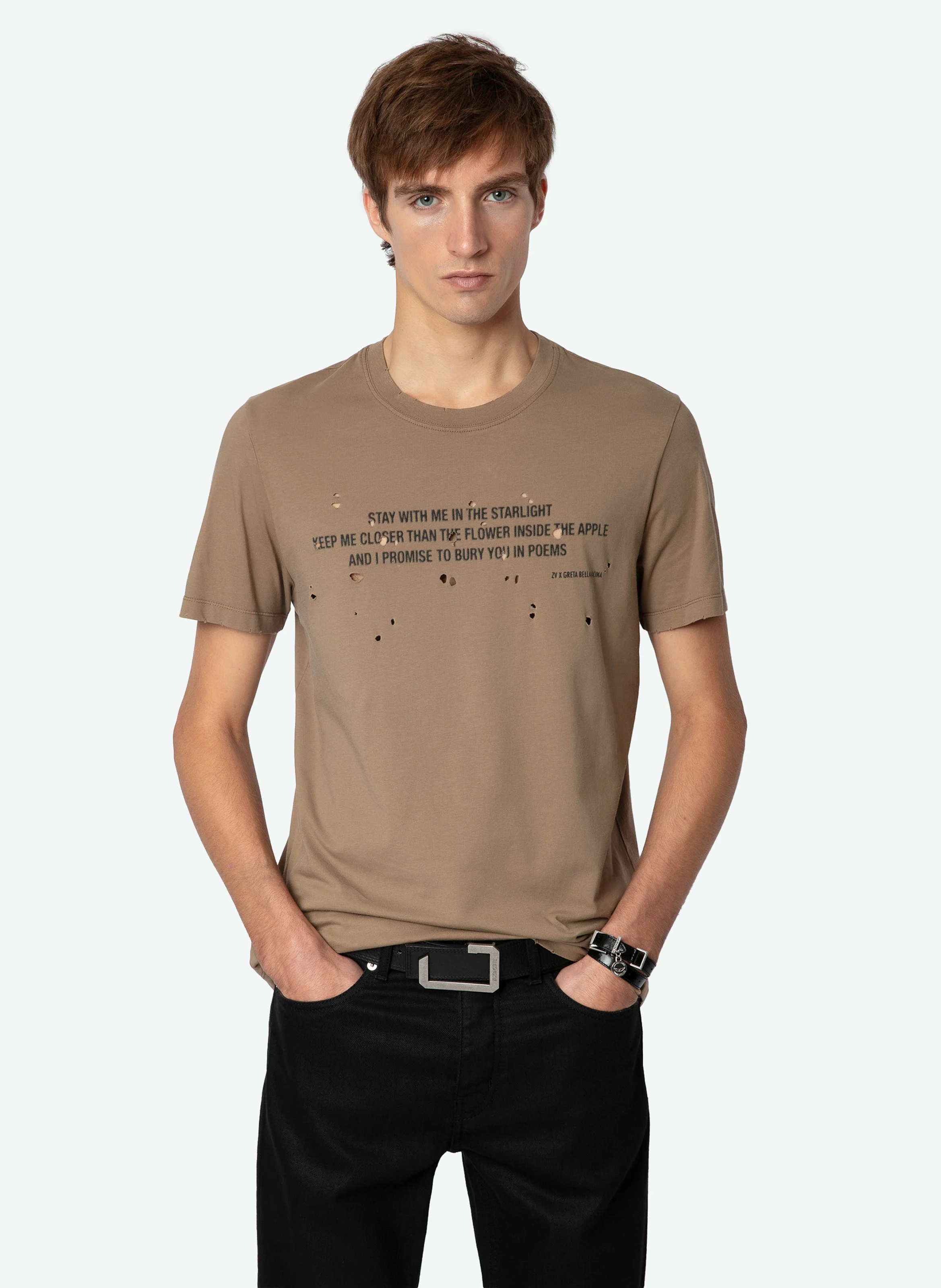 TOMMY - Tee-shirt droit en coton bio | Beige