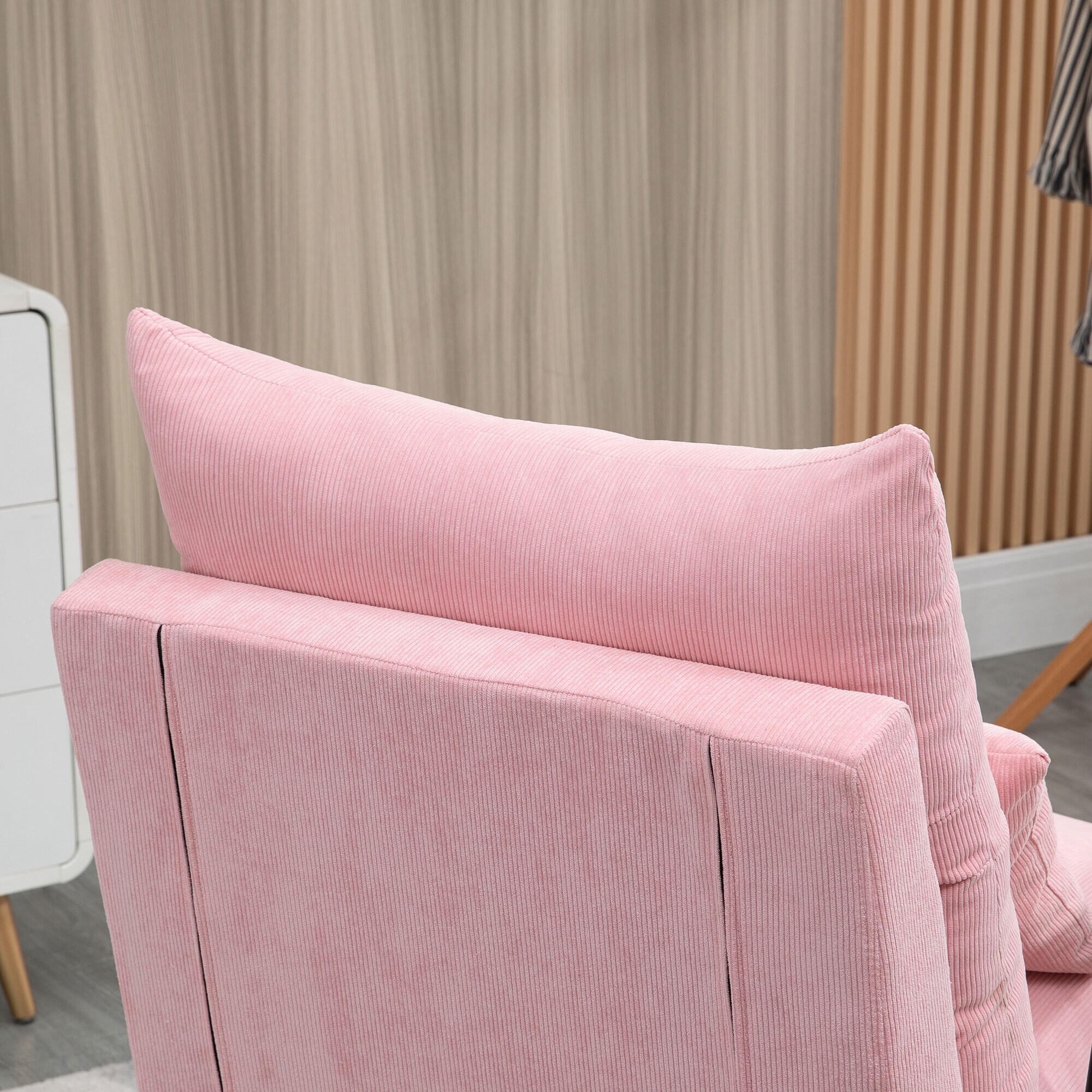 HOMCOM Polstersessel mit Kissen und Fußhocker 68L x 91,5B x 88H cm