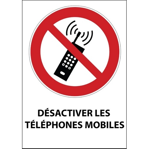 Panneau Désactiver les téléphones mobiles - P013 - Norme ISO 7010