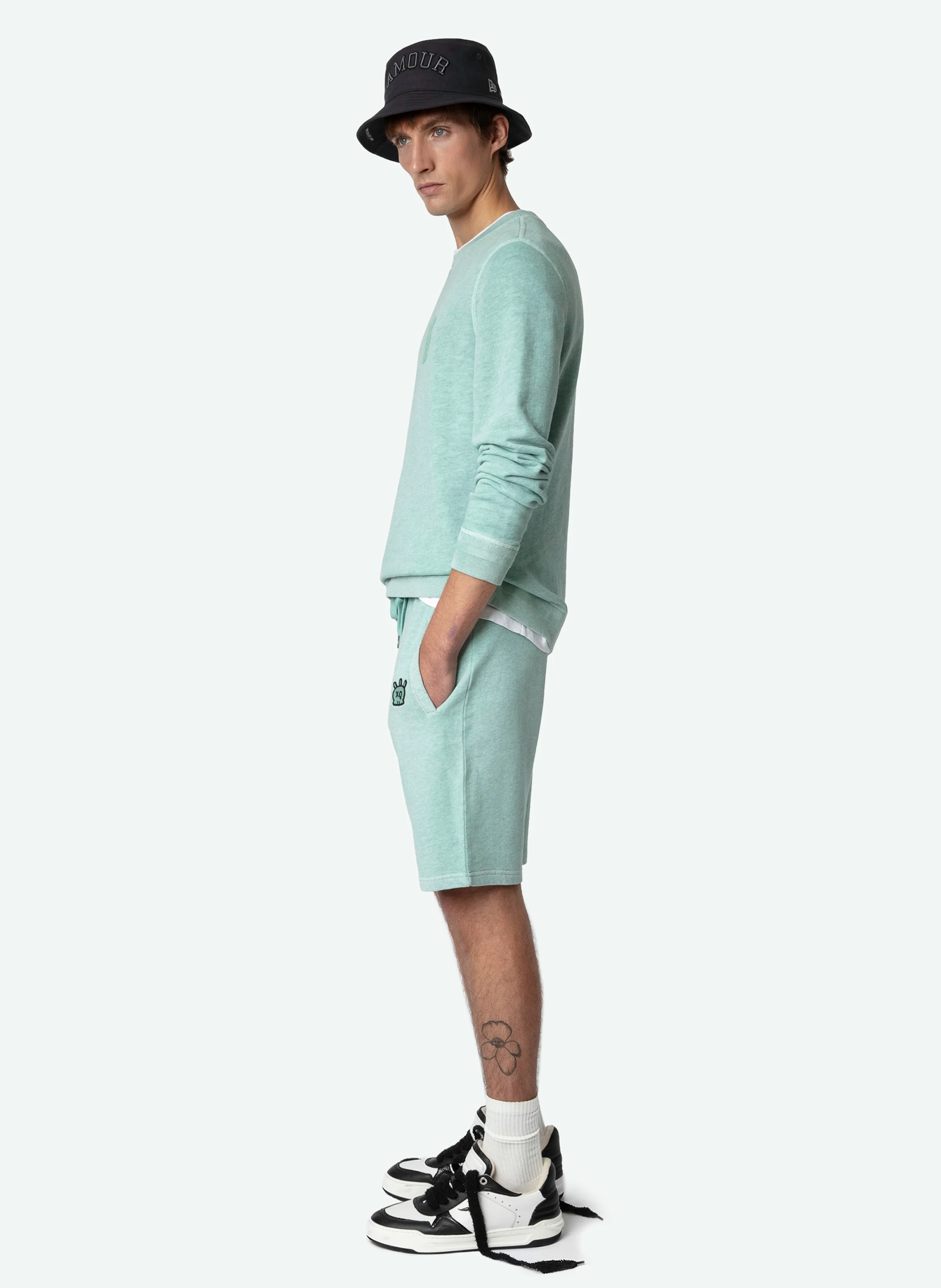 PARTY - Short molletonné en coton | Vert