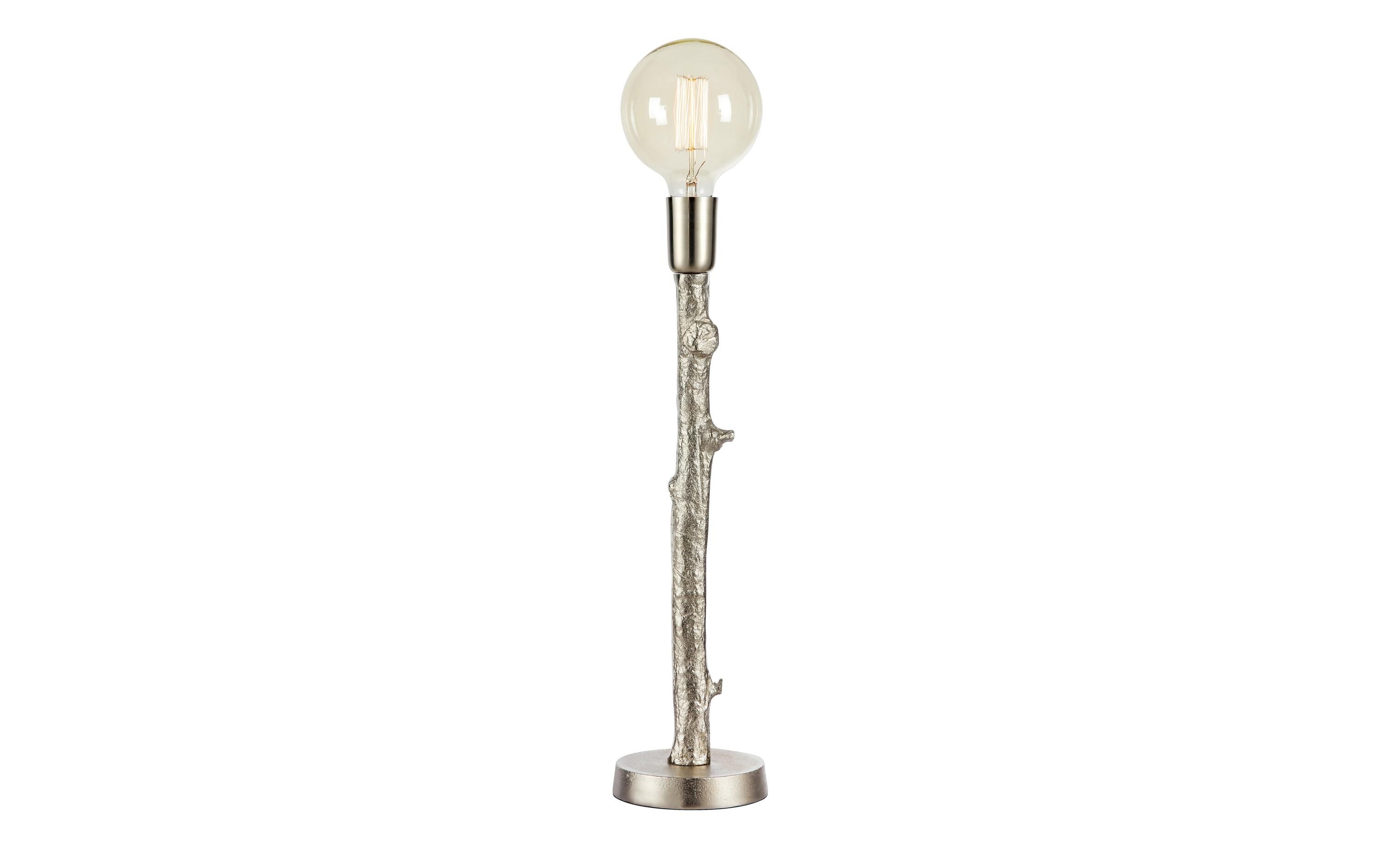 Tischleuchte RAMO SilberRustikale und hohe Tischlampe in Silber
