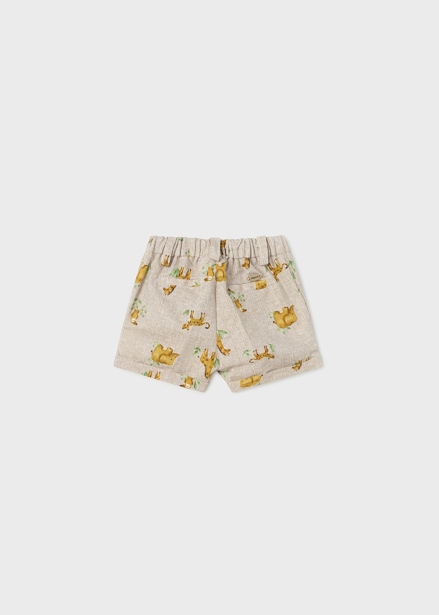 Bermudas com estampa de linho para recém-nascido