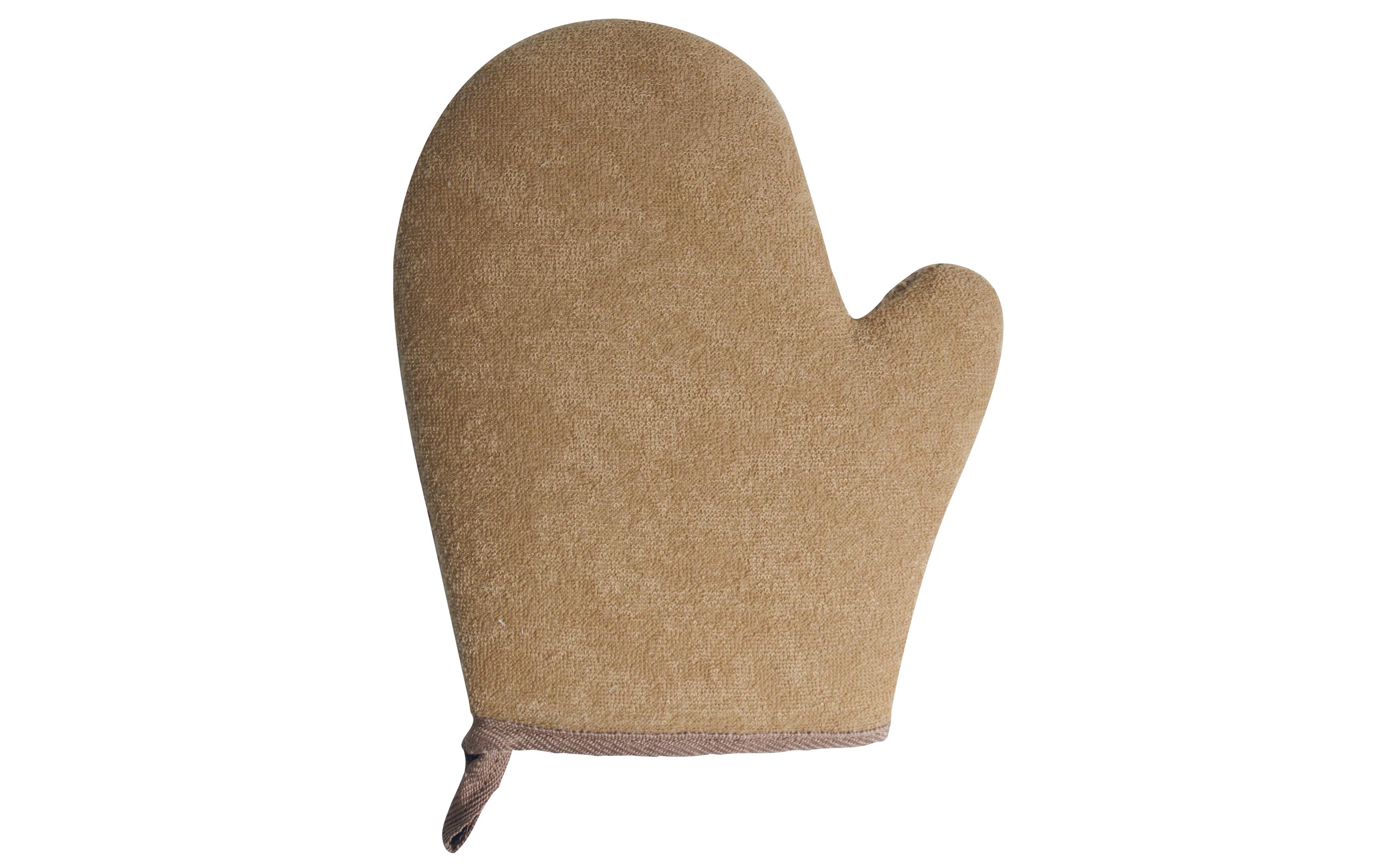 Peelinghandschuh aus Jute 25 x 18 cm, BraunBadehandschuh
