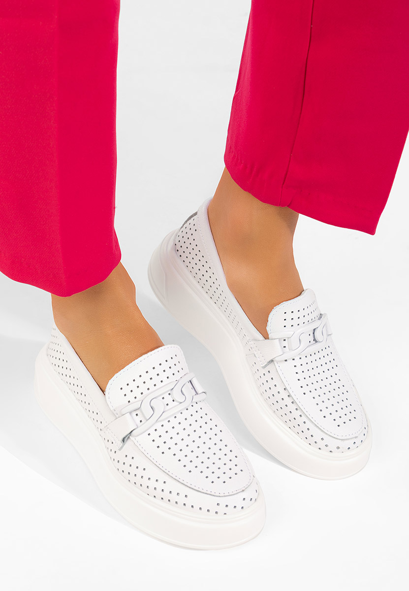 Mocassins semelle epaisse blancs Valerina